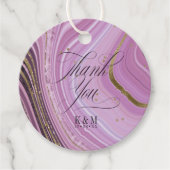 Abstracte Agate Wedding Bedankt Mauve ID827 Bedankjes Labels (Voorkant)