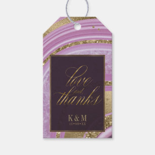 Abstracte Agate Wedding Bedankt Mauve ID827 Cadeaulabel