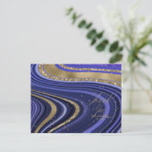 Abstracte Agate Wedding Bedankt Midnight ID827 Aankondigingskaart (Staand voorkant)