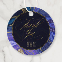 Abstracte Agate Wedding Bedankt Midnight ID827 Bedankjes Labels