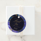 Abstracte Agate Wedding Bedankt Midnight ID827 Bedankjes Labels (In situ)
