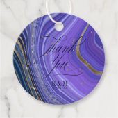 Abstracte Agate Wedding Bedankt Midnight ID827 Bedankjes Labels (Voorkant)
