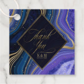 Abstracte Agate Wedding Bedankt Midnight ID827 Bedankjes Labels (Voorkant)