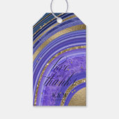 Abstracte Agate Wedding Bedankt Midnight ID827 Cadeaulabel (Voorkant)