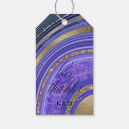 Abstracte Agate Wedding Bedankt Midnight ID827 Cadeaulabel