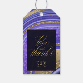 Abstracte Agate Wedding Bedankt Midnight ID827 Cadeaulabel