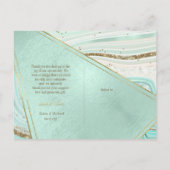 Abstracte Agate Wedding Bedankt Mint ID827 Announ Aankondigingskaart (Achterkant)