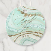 Abstracte Agate Wedding Bedankt Mint ID827 Favor Bedankjes Labels (Voorkant)