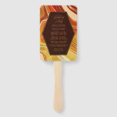 Abstracte Agate Wedding Ceremony Hot Sinaasappel I Handwaaier (Achterkant)