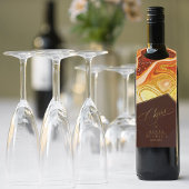 Abstracte Agate Wedding Cheers Hot Sinaasappel ID8 Flessenhanger