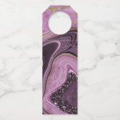 Abstracte Agate Wedding Cheers Mauve ID827 Flessenhanger (Achterkant)