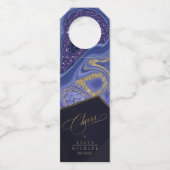 Abstracte Agate Wedding Cheers Midnight ID827 Flessenhanger (Voorkant)