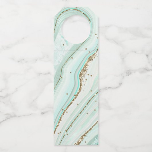 Abstracte Agate Wedding Cheers Mnt ID827 Flessenhanger (Achterkant)