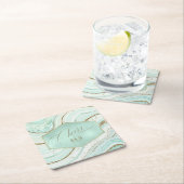 Abstracte Agate Wedding Cheers V1 Mint ID827 Kartonnen Onderzetters (Insitu)