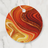 Abstracte Agate Wedding Dank u Hete Oranje ID827 Bedankjes Labels (Achterkant)
