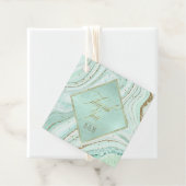 Abstracte Agate Wedding Dank u Mint ID827 Bedankjes Labels (In situ)
