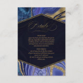 Abstracte Agate Wedding Details Midnight ID827 Informatiekaartje (Voorkant)