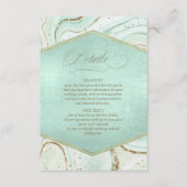 Abstracte Agate Wedding Details Mint ID827 Informatiekaartje (Voorkant)