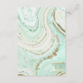 Abstracte Agate Wedding Details Mint ID827 Informatiekaartje (Achterkant)