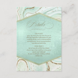 Abstracte Agate Wedding Details Mint ID827 Informatiekaartje