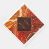 Abstracte Agate Wedding Hot Oranje v2 ID827 Servet (Hoek)