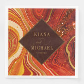 Abstracte Agate Wedding Hot Oranje v2 ID827 Servet (Voorkant)