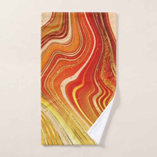 Abstracte Agate Wedding Hot Sinaasappel ID827 Bad Handdoek (Handdoek)