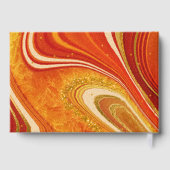 Abstracte Agate Wedding Hot Sinaasappel ID827 Gastenboek (Achterkant)