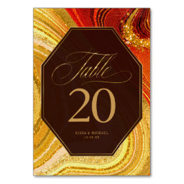 Abstracte Agate Wedding Hot Sinaasappel ID827 Kaart