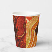 Abstracte Agate Wedding Hot Sinaasappel ID827 Papieren Bekers (Rechts)