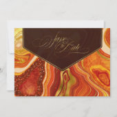 Abstracte Agate Wedding Hot Sinaasappel ID827 Save The Date (Voorkant)