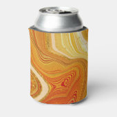 Abstracte Agate Wedding Hubby Hot Oranje ID827 Blikjeskoeler (Blikje Achterkant)