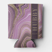 Abstracte Agate Wedding Hubby Mauve ID827 Blikjeskoeler (Voorkant)