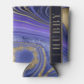 Abstracte Agate Wedding Hubby Midnight ID827 Blikjeskoeler (Voorkant)