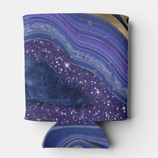 Abstracte Agate Wedding Hubby Midnight ID827 Blikjeskoeler (Achterkant)