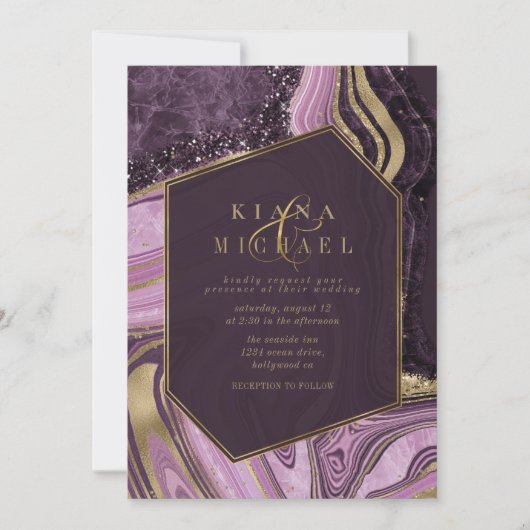 Abstracte Agate Wedding Mauve ID827 (Voorkant)