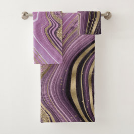 Abstracte Agate Wedding Mauve ID827 Bad Handdoek