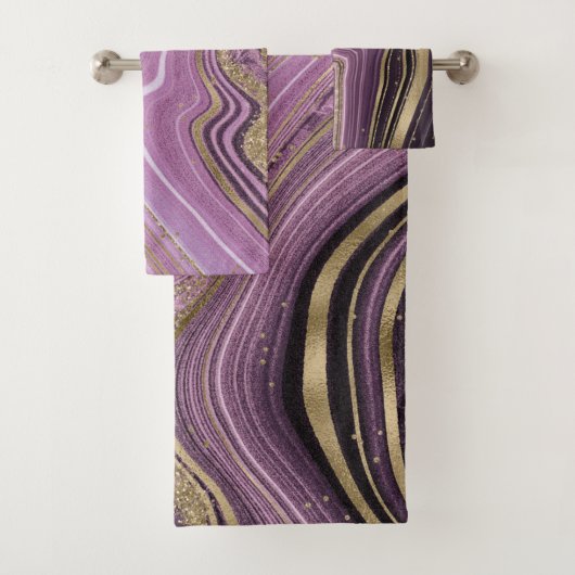 Abstracte Agate Wedding Mauve ID827 Bad Handdoek (Insitu)