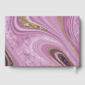 Abstracte Agate Wedding Mauve ID827 Gastenboek (Achterkant)