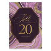 Abstracte Agate Wedding Mauve ID827 Kaart (Achterkant)