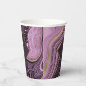 Abstracte Agate Wedding Mauve ID827 Papieren Bekers (Rechts)