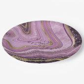 Abstracte Agate Wedding Mauve ID827 Papieren Bordje (Gekanteld)