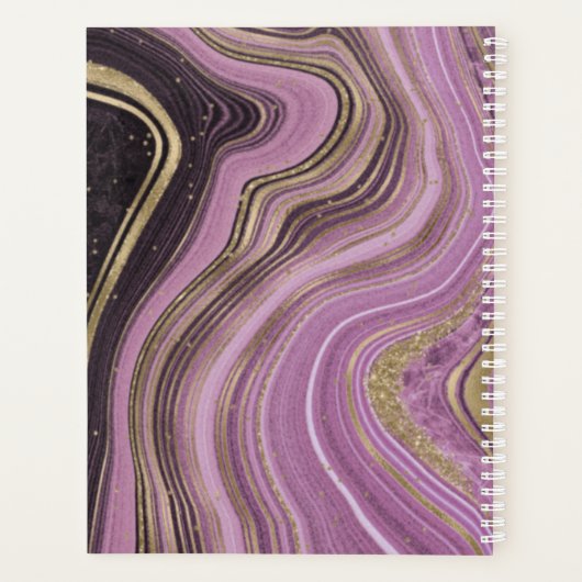Abstracte Agate Wedding Mauve ID827 Planner (Achterkant)
