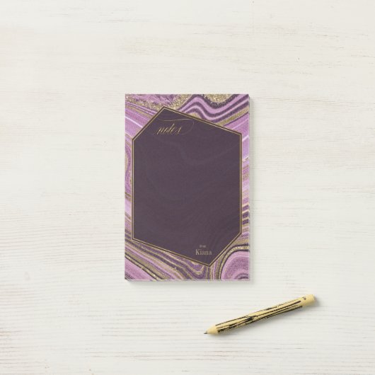 Abstracte Agate Wedding Mauve ID827 Post-it® Notes (Op bureau)