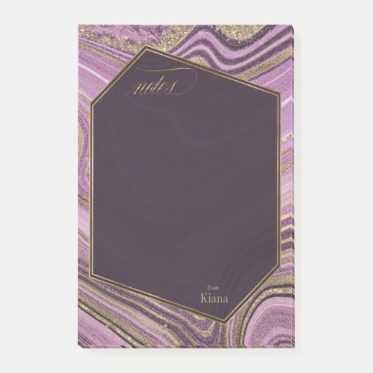 Abstracte Agate Wedding Mauve ID827 Post-it® Notes (Voorkant)