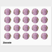 Abstracte Agate Wedding Mauve ID827 Ronde Sticker (Vel)