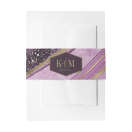 Abstracte Agate Wedding Mauve ID827 Uitnodigingen Wikkel