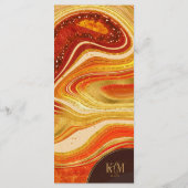 Abstracte Agate Wedding Menu V2 Hot Oranje ID827 (Achterkant)