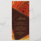 Abstracte Agate Wedding Menu V2 Hot Oranje ID827 (Voorkant)