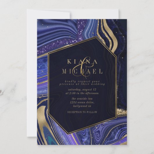 Abstracte Agate Wedding Midnight ID827 (Voorkant)